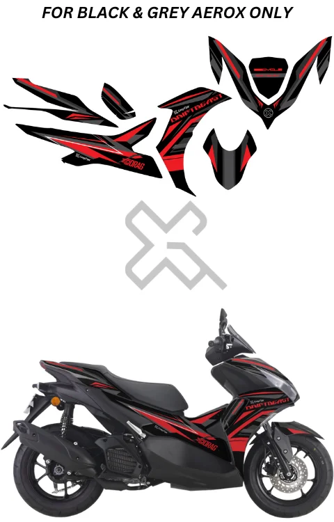 Hyperbeast Red Edition Full Body Sticker Compatible with Aerox 155 | Printed In Premium Matte Vinyl With FPF (Fade Protection Film), Waterproof, Precut Sticker, Pack Of 1 Compatible with Both Side